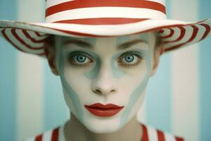 Man art paint clown face photo
