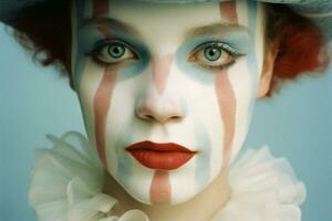 Man mime face clown paint art photo