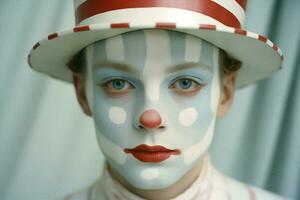 Man paint face mime art clown photo