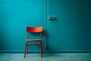 Floor background modern minimalism interior design style furniture red room chair wall photo