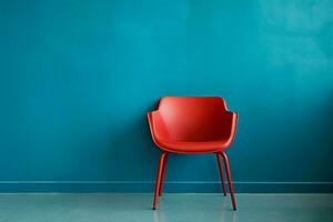 Interior furniture design wall style floor office room chair red modern studio photo