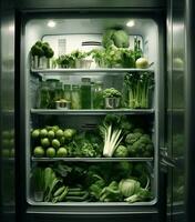 Drink kitchen food fresh healthy refrigerator fridge ingredient green diet red broccoli vegetarian photo