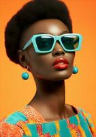 Fashionable woman portrait sunglasses photo