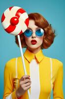 Woman candy lollipop beauty photo