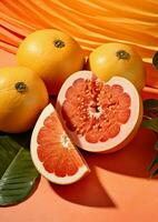 Food papaya fruits leaf tropical photo