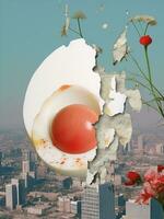 Abstract concept food art egg photo