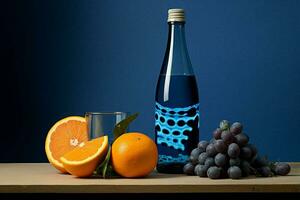 Vine blue vintage bottle wine alcohol orange group grapes drink photo