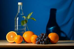 Grapes alcohol blue vintage organic bottle closeup orange group wine drink vine photo