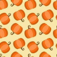 Seamless pumpkin vector pattern, Halloween background