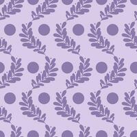 Purple climbing vines seamless repeat pattern design with dots vector