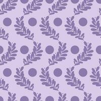 Purple climbing vines seamless repeat pattern design with dots vector