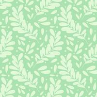 Monochrome light green leaf vector pattern background, seamless repeating wallpaper