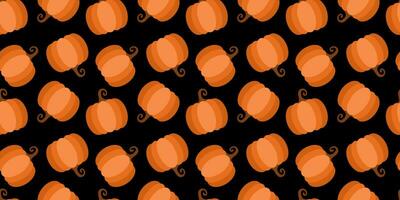 Pumpkin vector pattern backgorund, flat illustration