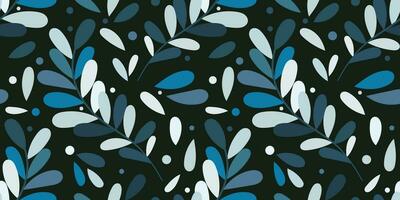 Blue whimsical repeat pattern vector background, seamless wallpaper