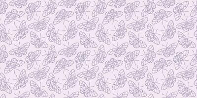 Purple butterfly vector pattern background, seamless repeating wallpaper