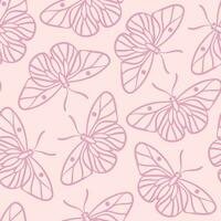 Pink butterfly seamless vector repeat pattern design, spring wallpaper