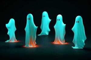 Ghost neon white fear horror spooky fantasy night halloween dark costume photo