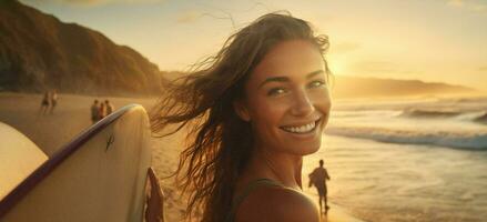 Woman portrait surf photo