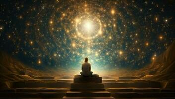 estrella meditando espiritualidad yoga silueta foto