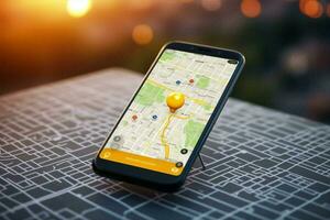 Gps location phone street smartphone city pointer road sign map navigation direction photo