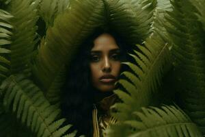 Woman portrait beauty green tropical photo