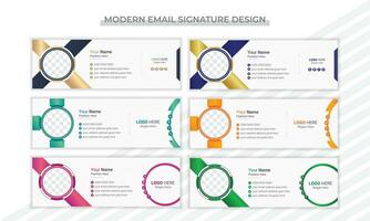 Abstract email signature design vector template