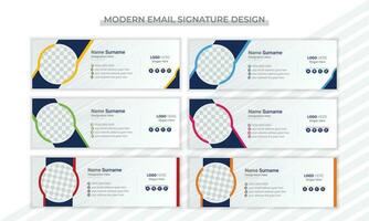 Abstract email signature design vector template