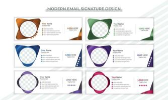 Professional and simple email signature design vector layout