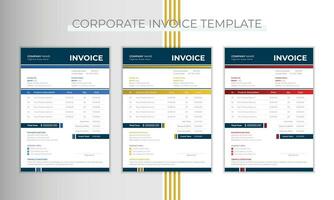 Corporate invoice design template vector