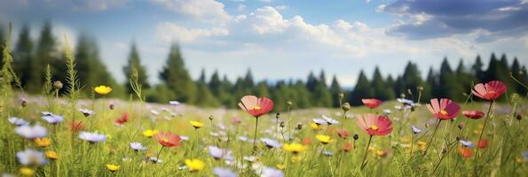 Idyllic Meadow on summer. AI Generated photo