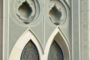 architectural detail of a mosque building. background. AI Generative Pro Photo