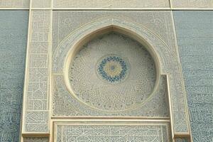 architectural detail of a mosque building. background. AI Generative Pro Photo