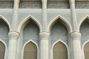 architectural detail of a mosque building. background. AI Generative Pro Photo