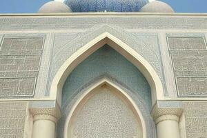 architectural detail of a mosque building. background. AI Generative Pro Photo