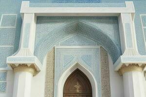 architectural detail of a mosque building. background. AI Generative Pro Photo