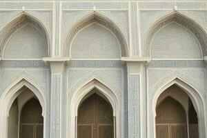 architectural detail of a mosque building. background. AI Generative Pro Photo