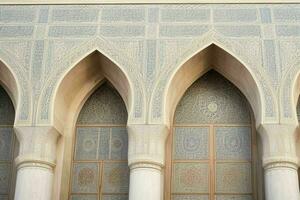 architectural detail of a mosque building. background. AI Generative Pro Photo