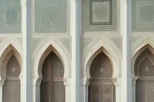 architectural detail of a mosque building. background. AI Generative Pro Photo