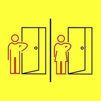 Open door with elbow vector