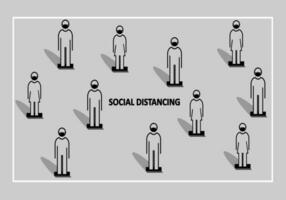 físico distancia, evitando multitudes vector