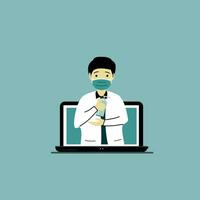 Online doctor consultation vector