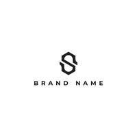 Abstract Letter S logo template. Unique modern creative logotype. Vector icon in hexagon shape in black color isolated on a white background applied for Surf shop business logo design inspiration