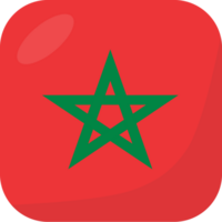 Morocco flag square 3D cartoon style. png
