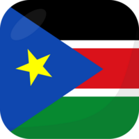 sul Sudão bandeira quadrado 3d desenho animado estilo. png