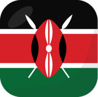 Kenya flag square 3D cartoon style. png