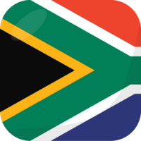 South Africa flag square 3D cartoon style. png