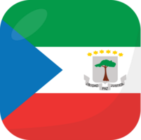 Equatorial Guinea flag square 3D cartoon style. png