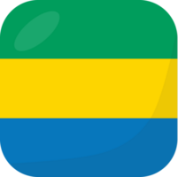 Gabon flag square 3D cartoon style. png