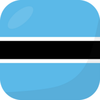 Botswana flag square 3D cartoon style. png