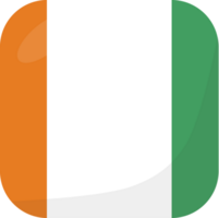 Cote d Ivoire flag square 3D cartoon style. png